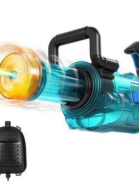 Gatling-Style Electric Water Gun with LED 55ft Squirt Gun with 3000cc Backpack T